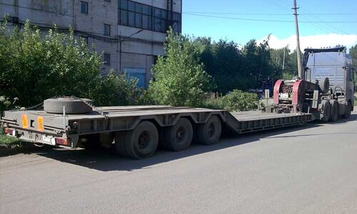 Трал корыто с передним заездом 3 оси 48 тонн 13м.